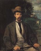 Hans von Maress Self-Portrait with Yellow Hat painting